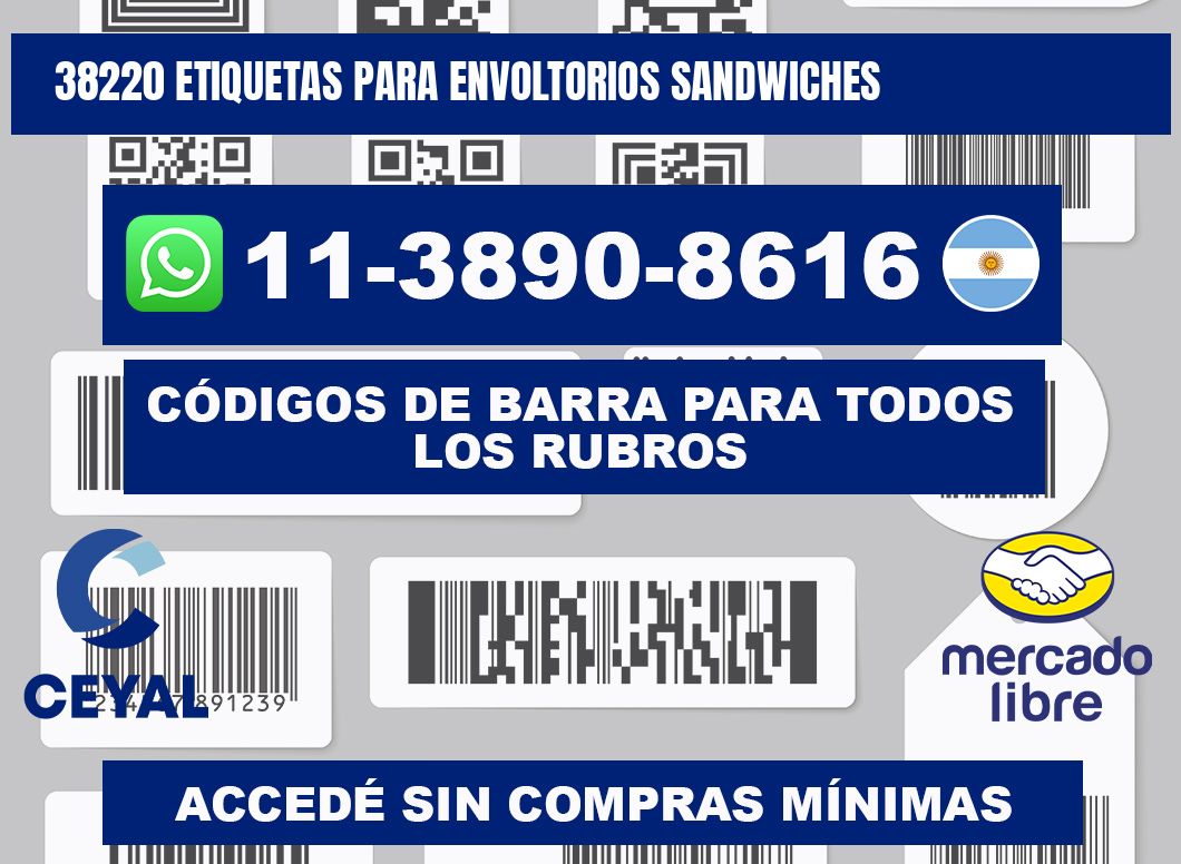 38220 etiquetas para envoltorios sandwiches