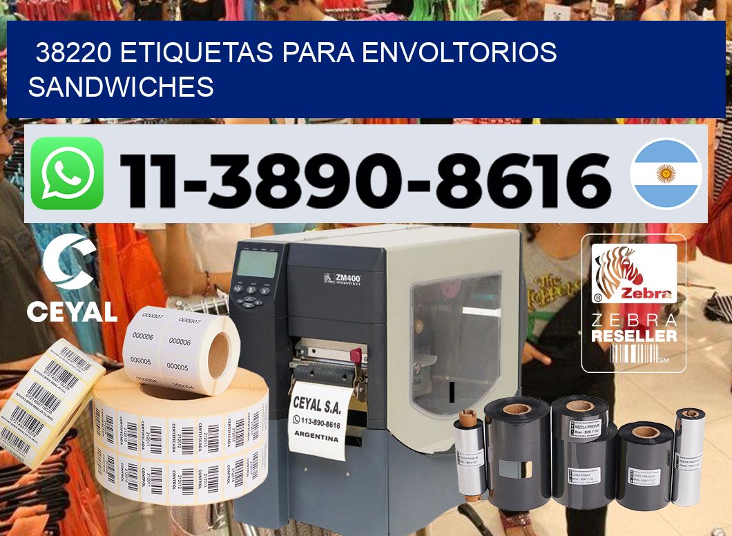38220 etiquetas para envoltorios sandwiches