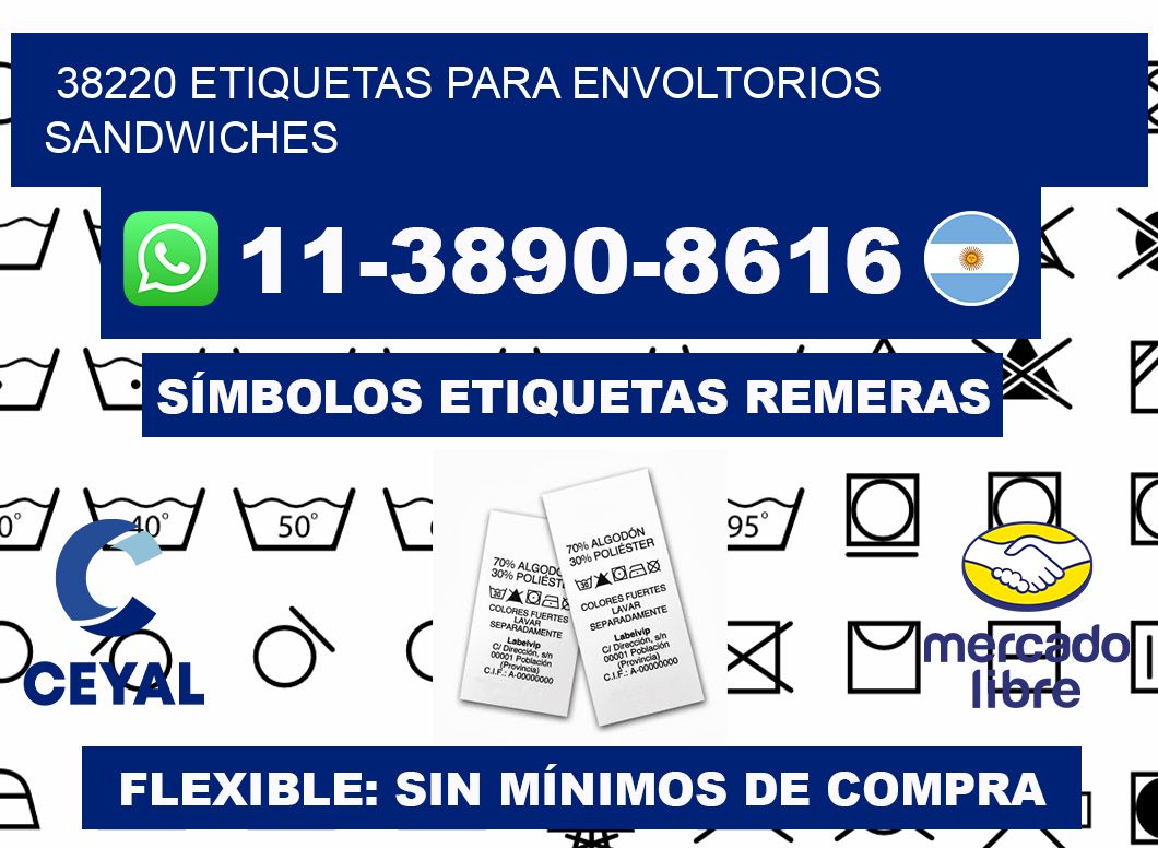 38220 etiquetas para envoltorios sandwiches