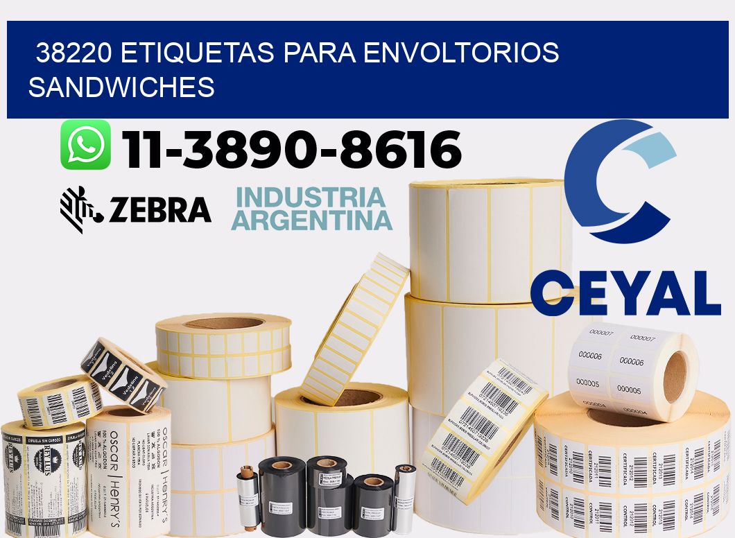 38220 etiquetas para envoltorios sandwiches
