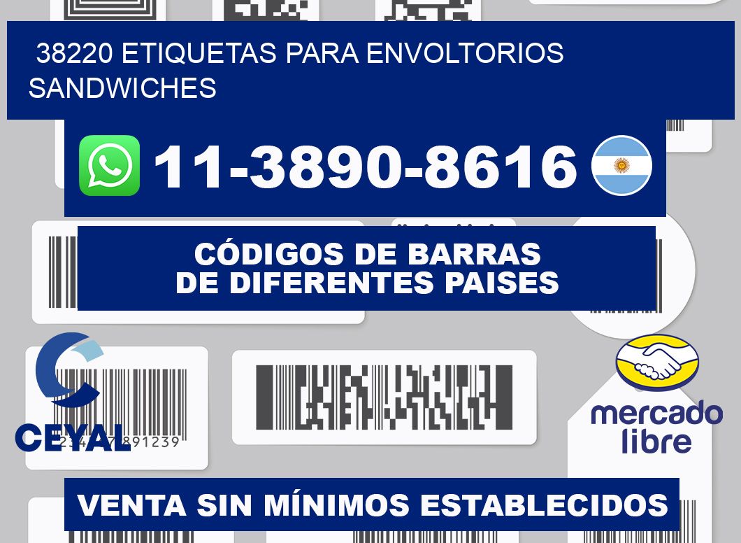 38220 etiquetas para envoltorios sandwiches
