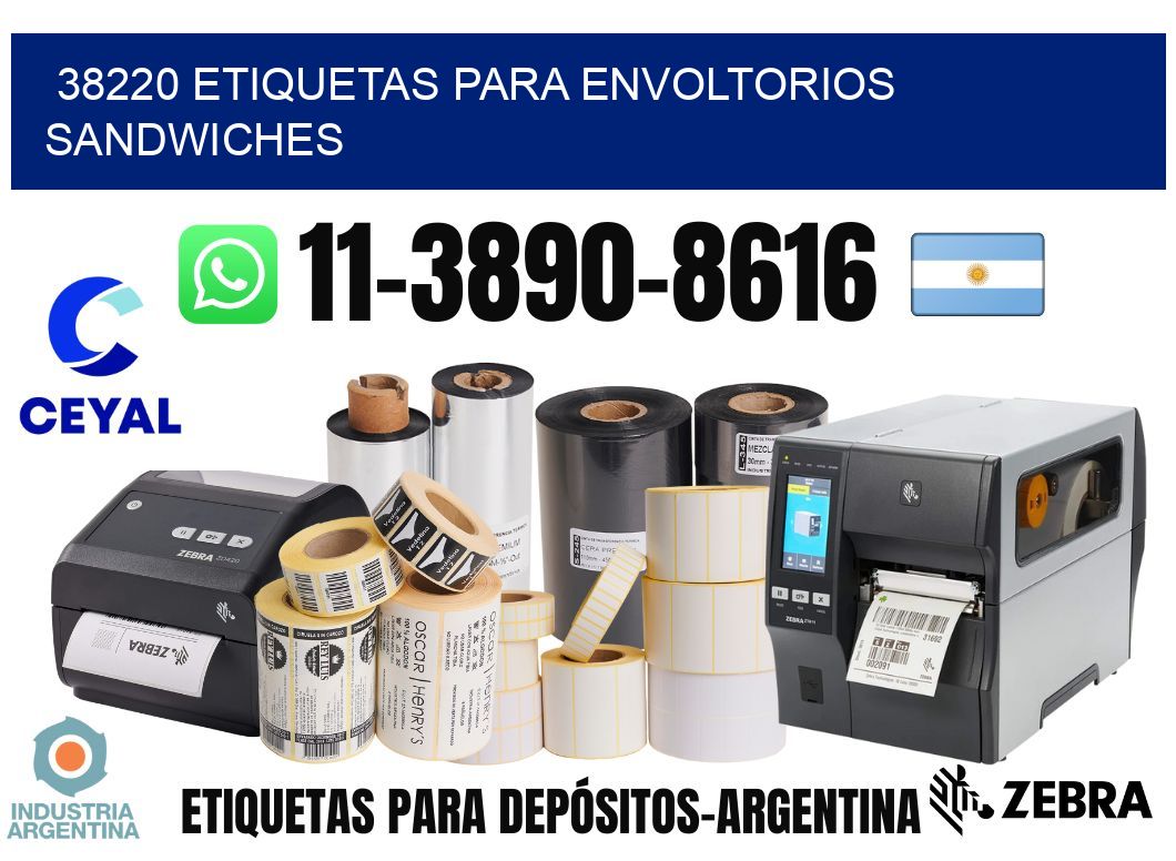 38220 etiquetas para envoltorios sandwiches