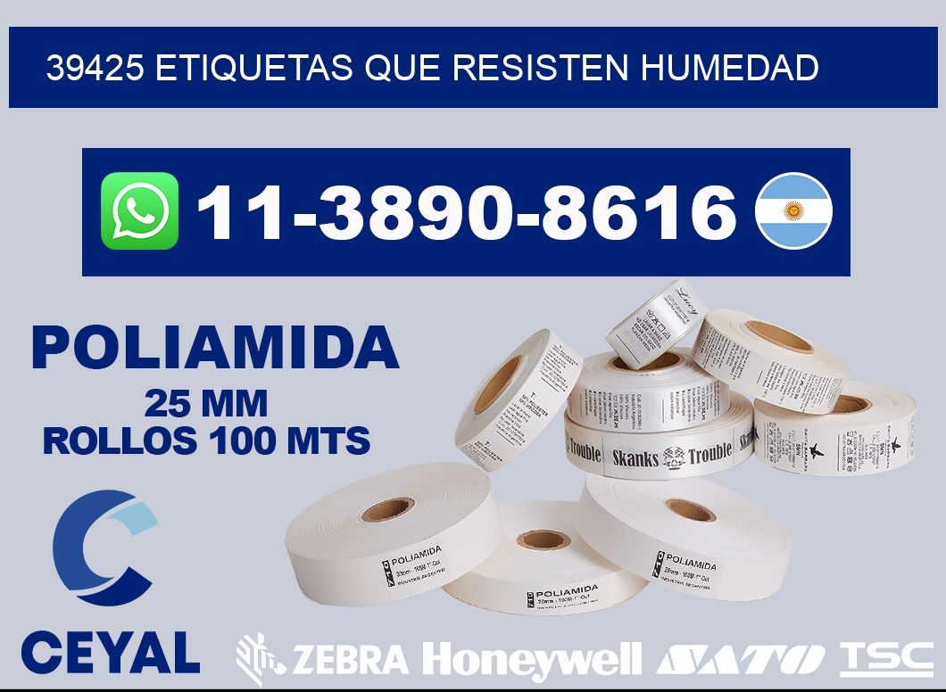 39425 etiquetas que resisten humedad