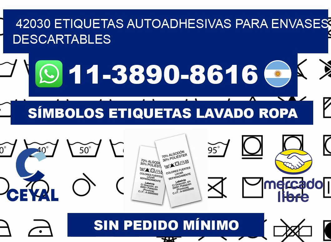 42030 etiquetas autoadhesivas para envases descartables