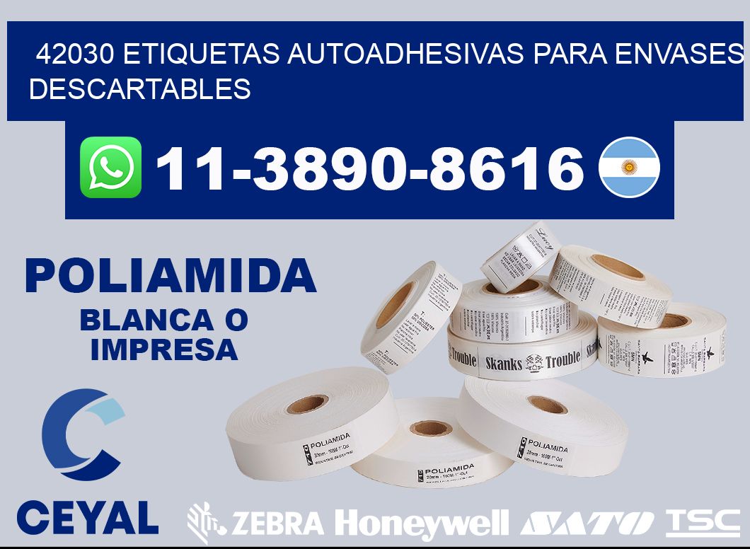 42030 etiquetas autoadhesivas para envases descartables