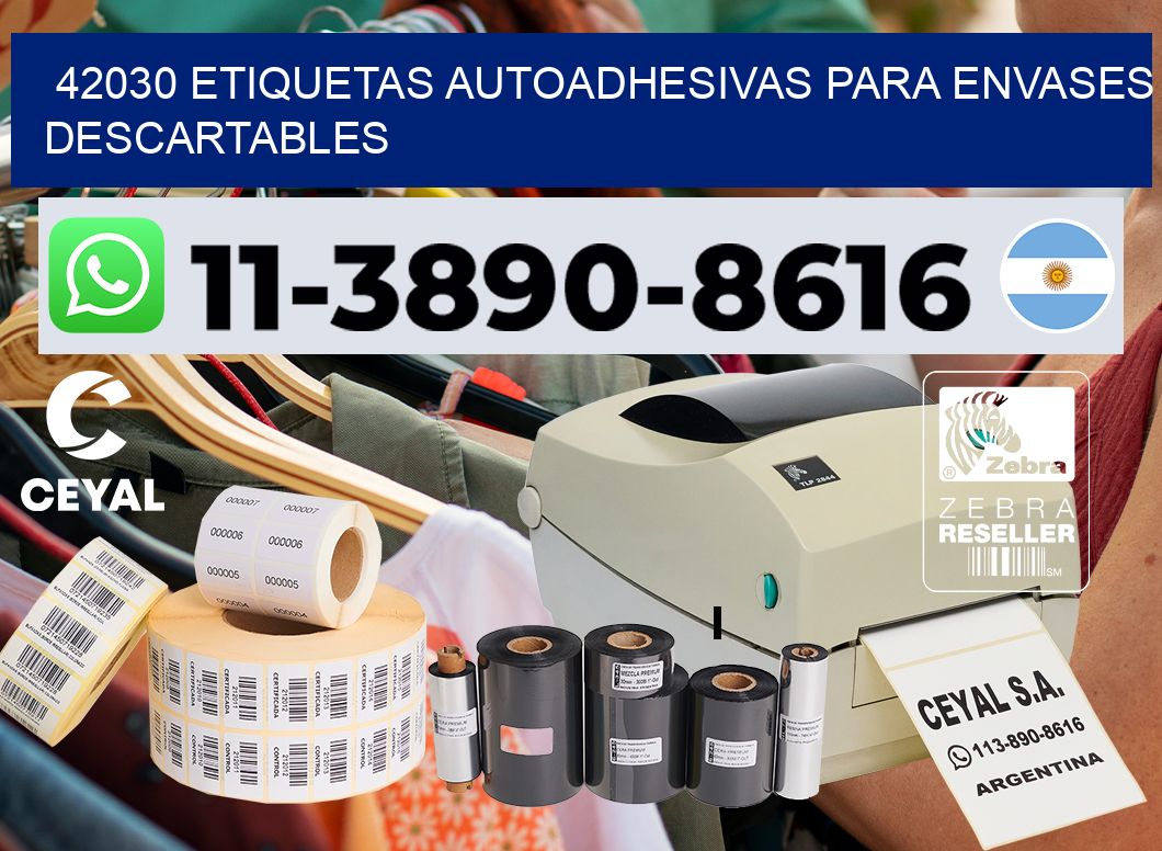 42030 etiquetas autoadhesivas para envases descartables