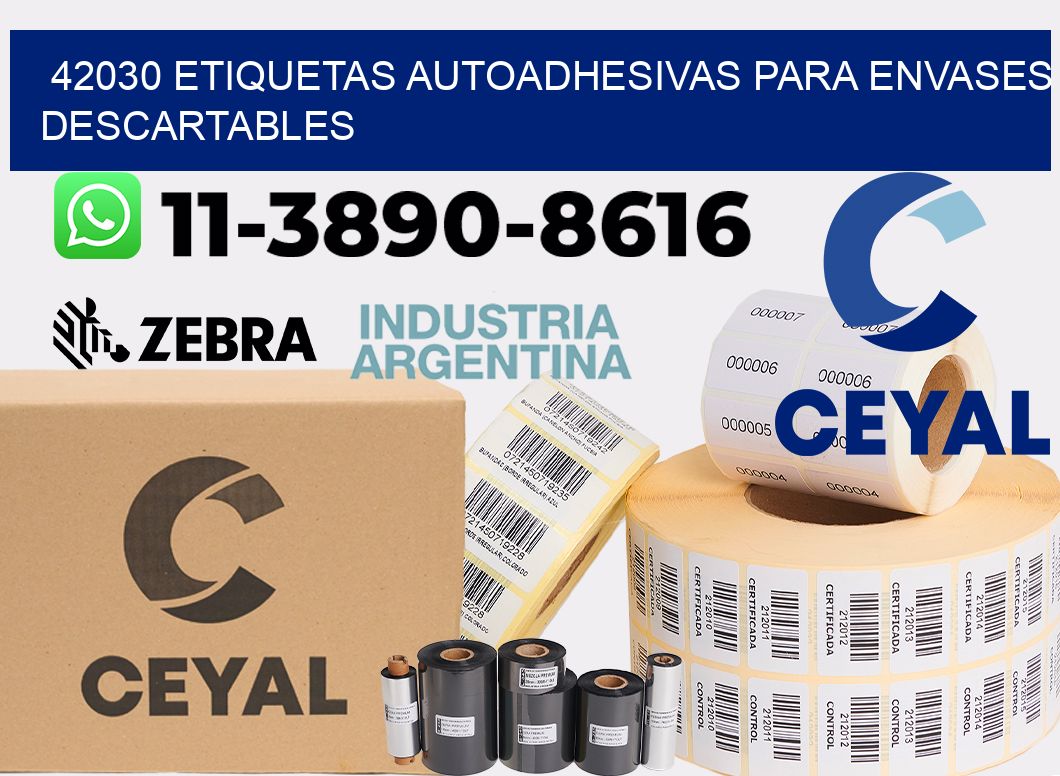 42030 etiquetas autoadhesivas para envases descartables