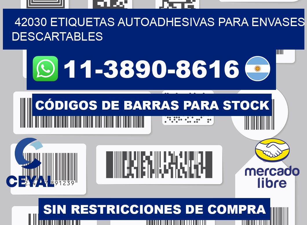 42030 etiquetas autoadhesivas para envases descartables