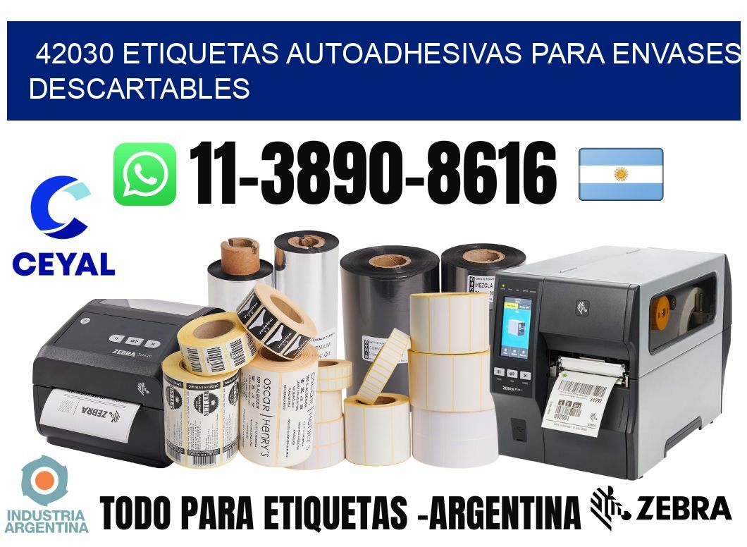 42030 etiquetas autoadhesivas para envases descartables