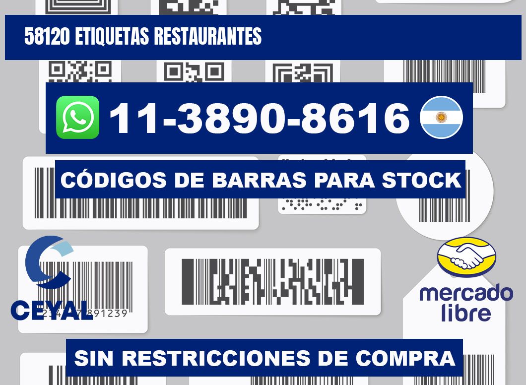 58120 etiquetas restaurantes