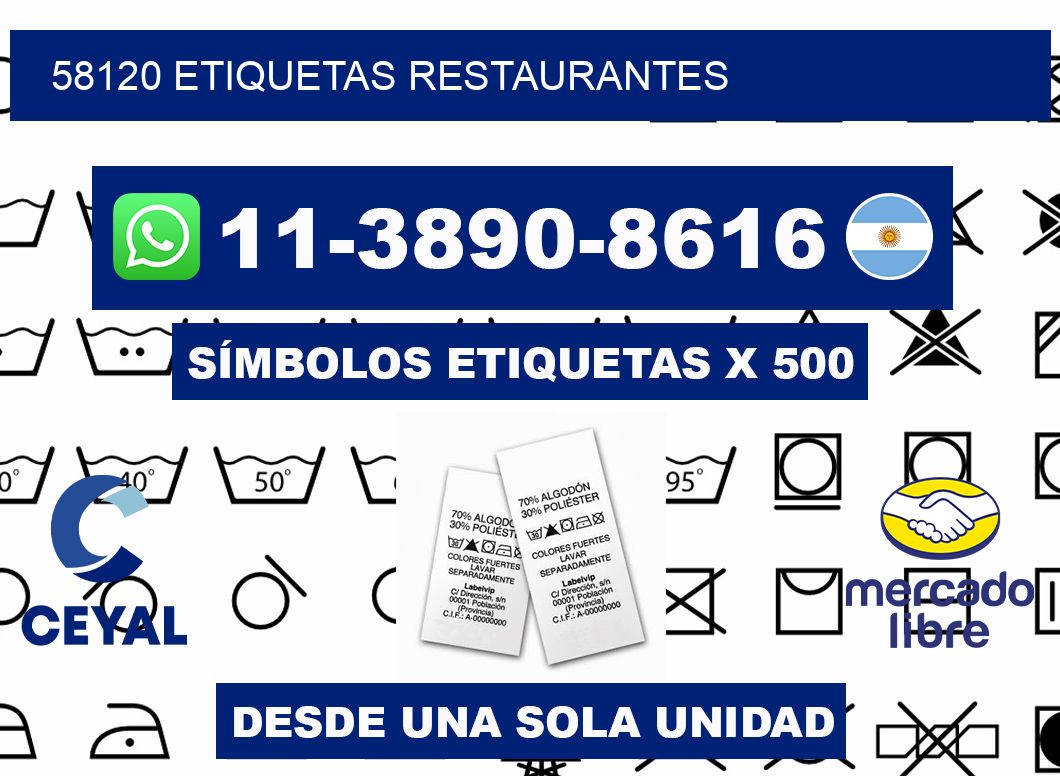 58120 etiquetas restaurantes