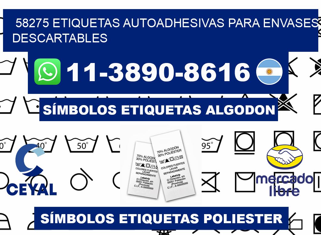 58275 etiquetas autoadhesivas para envases descartables