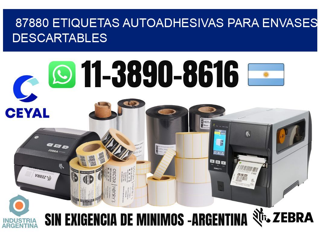 87880 etiquetas autoadhesivas para envases descartables