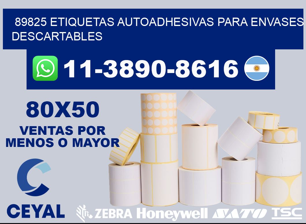 89825 etiquetas autoadhesivas para envases descartables