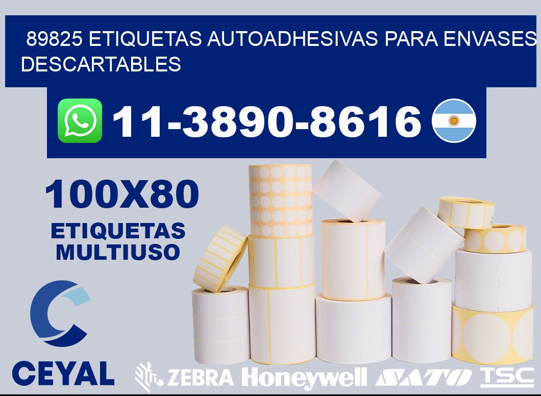 89825 etiquetas autoadhesivas para envases descartables