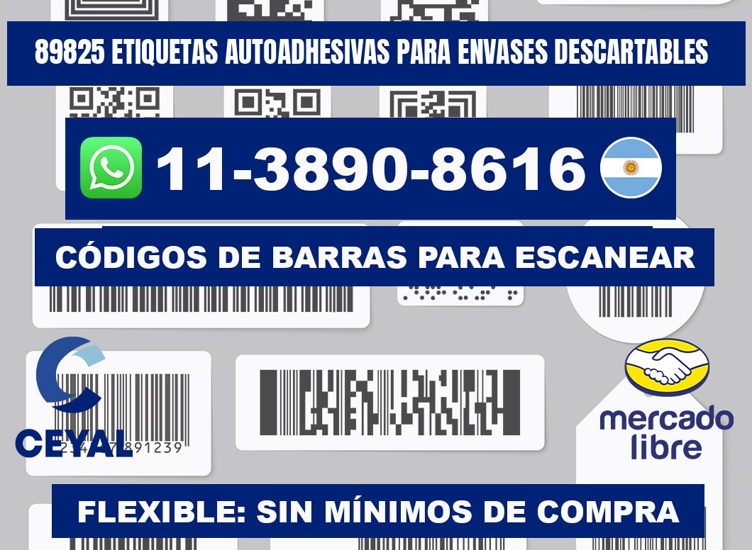 89825 etiquetas autoadhesivas para envases descartables