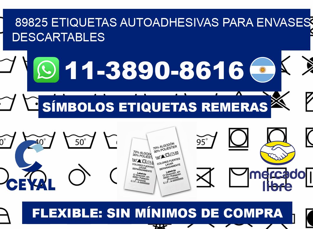 89825 etiquetas autoadhesivas para envases descartables