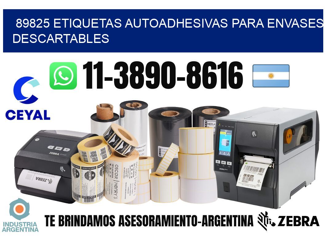 89825 etiquetas autoadhesivas para envases descartables