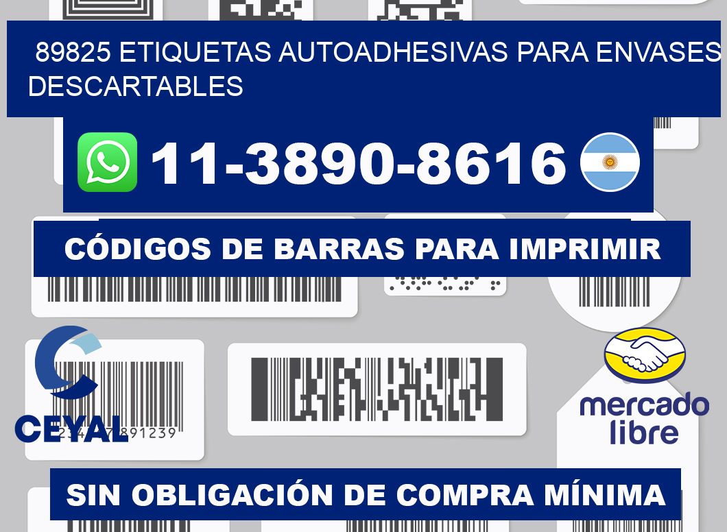 89825 etiquetas autoadhesivas para envases descartables