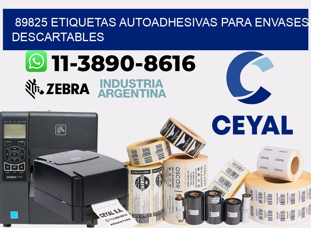 89825 etiquetas autoadhesivas para envases descartables