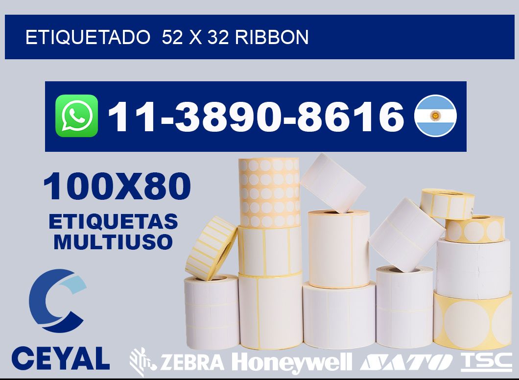 Etiquetado 52 x 32 ribbon