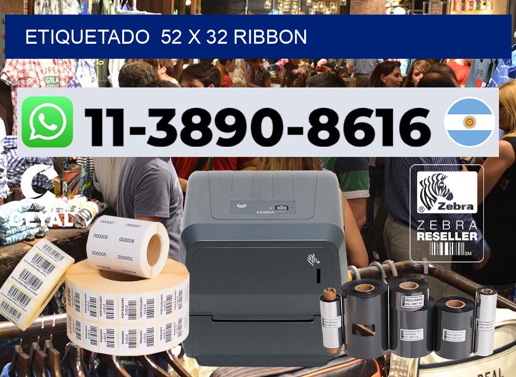 Etiquetado  52 x 32 ribbon