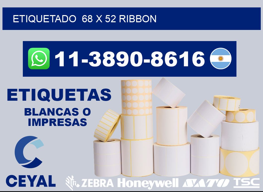 Etiquetado  68 x 52 ribbon
