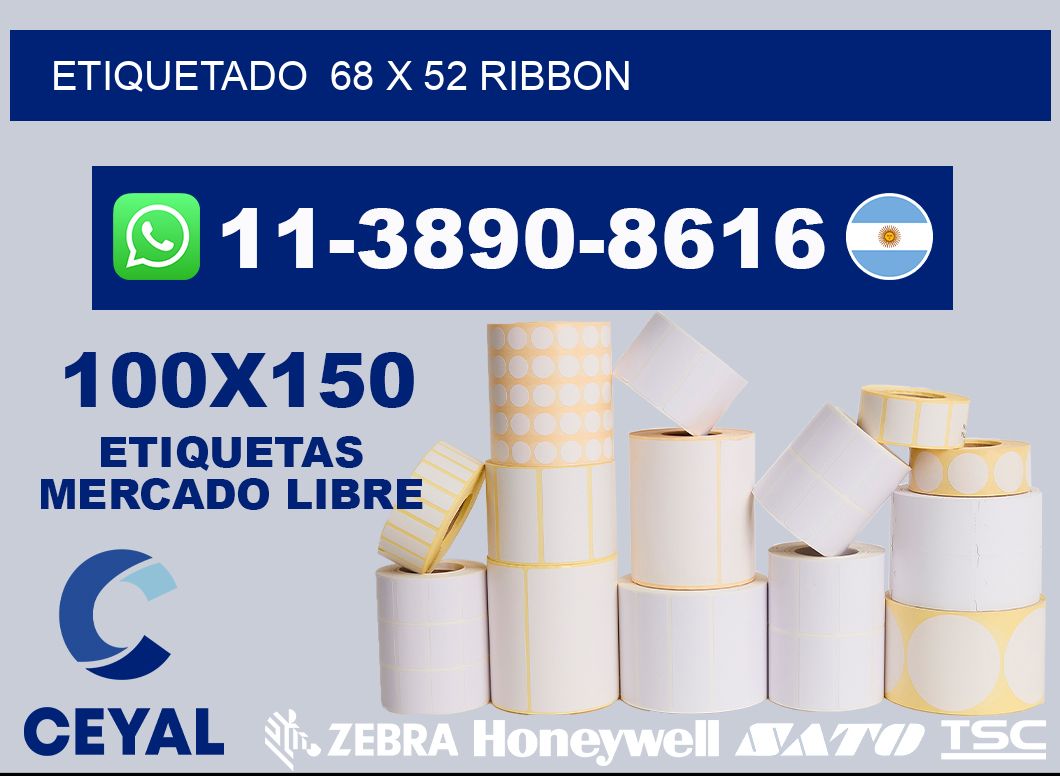 Etiquetado  68 x 52 ribbon