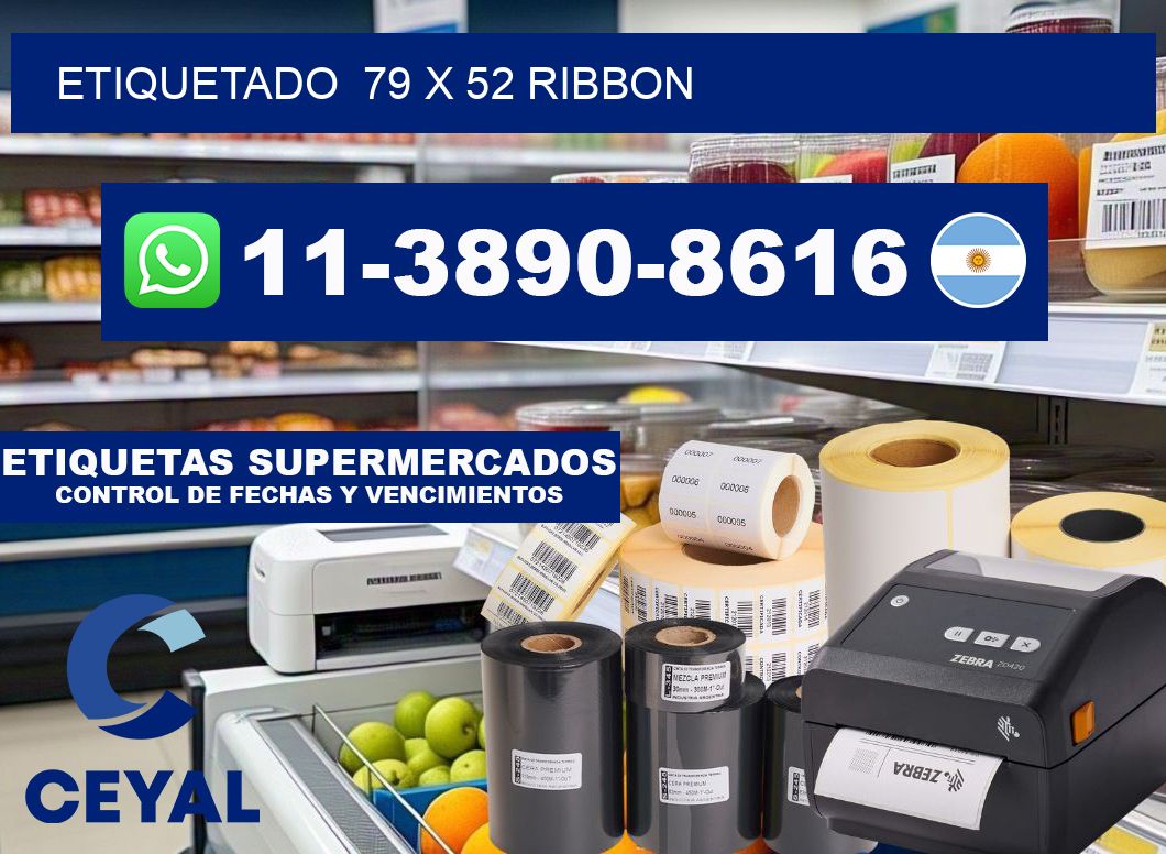 Etiquetado 79 x 52 ribbon