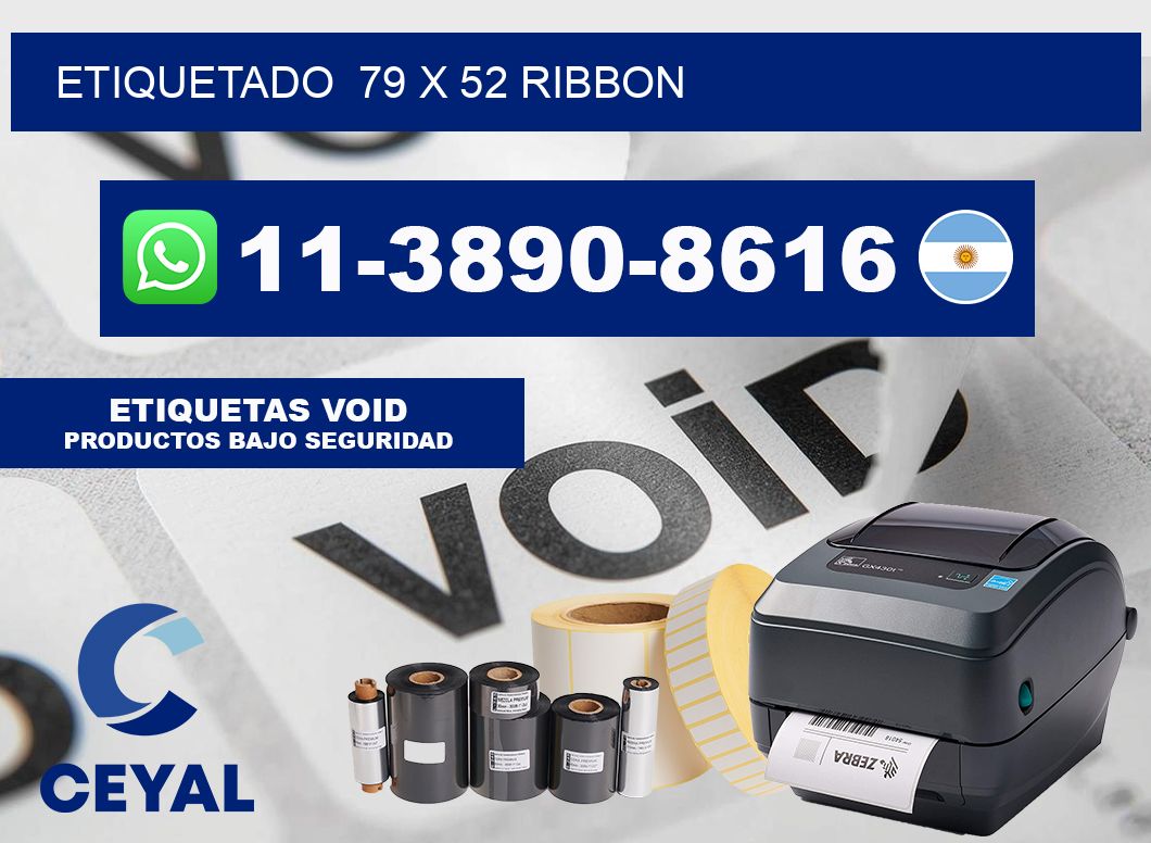 Etiquetado 79 x 52 ribbon