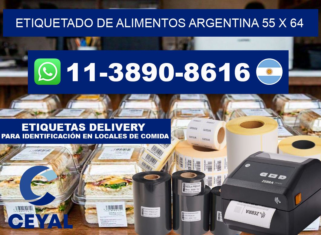 Etiquetado de alimentos Argentina 55 x 64