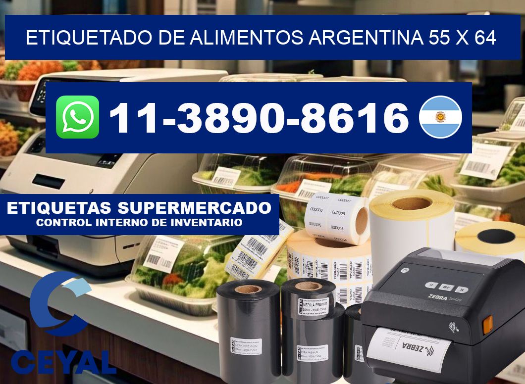 Etiquetado de alimentos Argentina 55 x 64