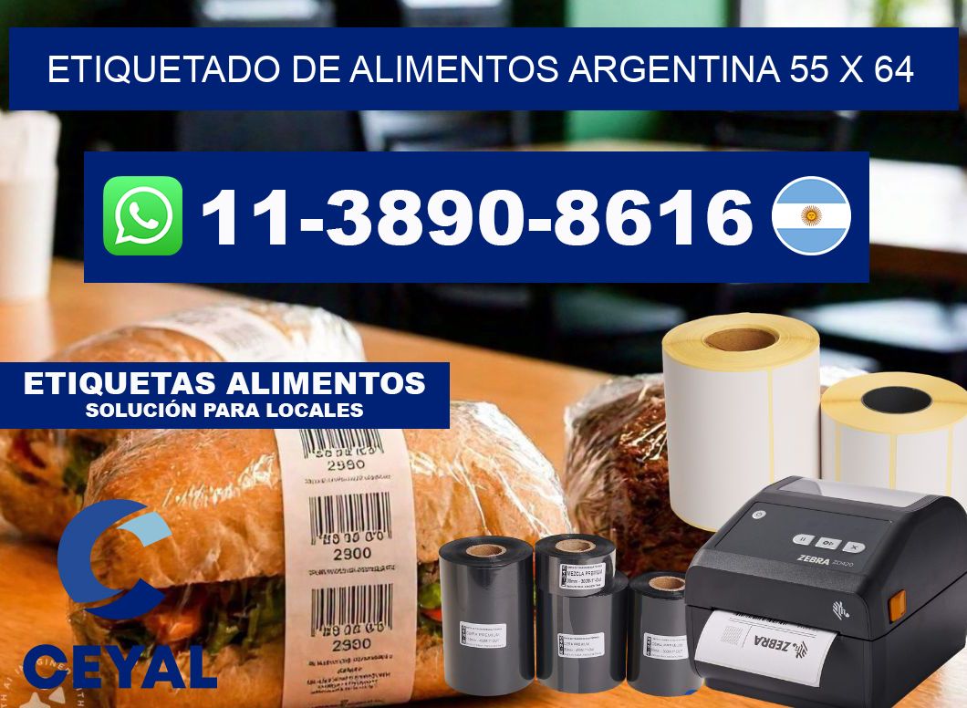 Etiquetado de alimentos Argentina 55 x 64