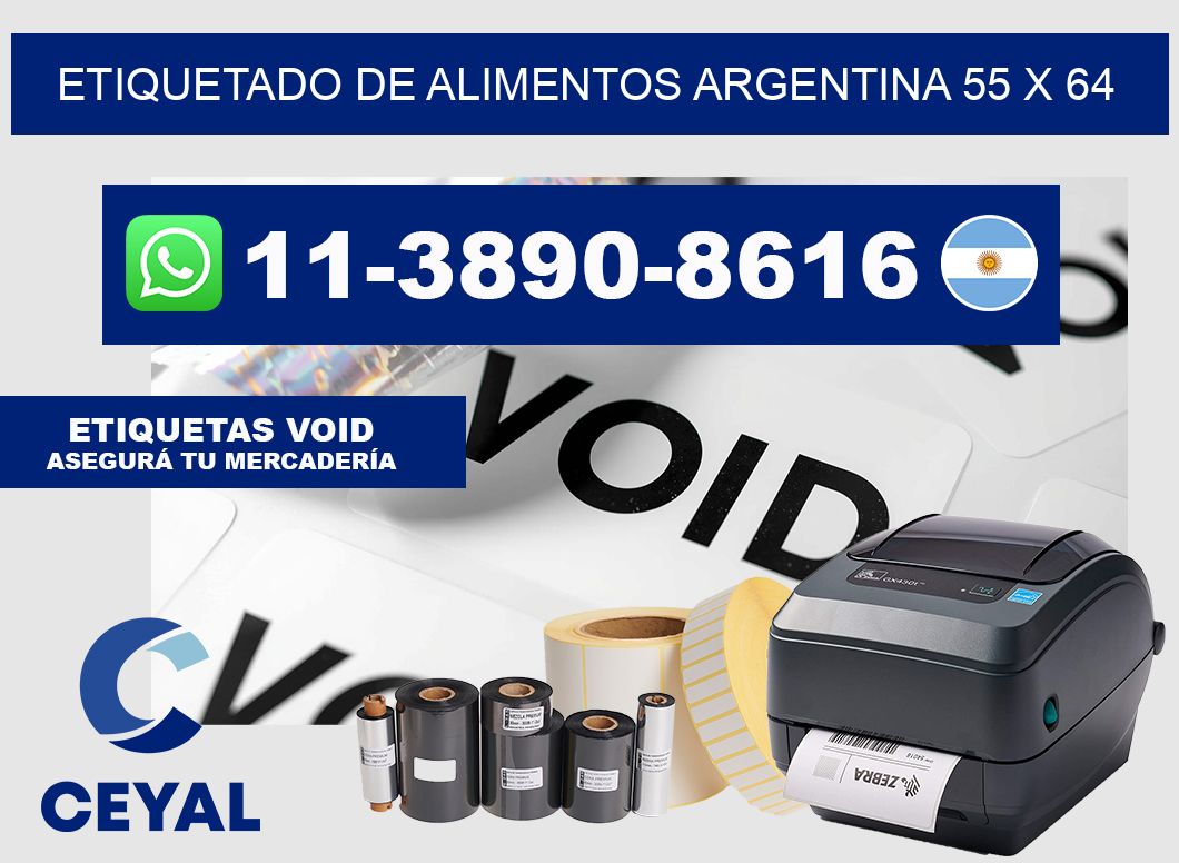 Etiquetado de alimentos Argentina 55 x 64