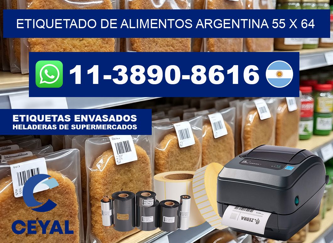 Etiquetado de alimentos Argentina 55 x 64