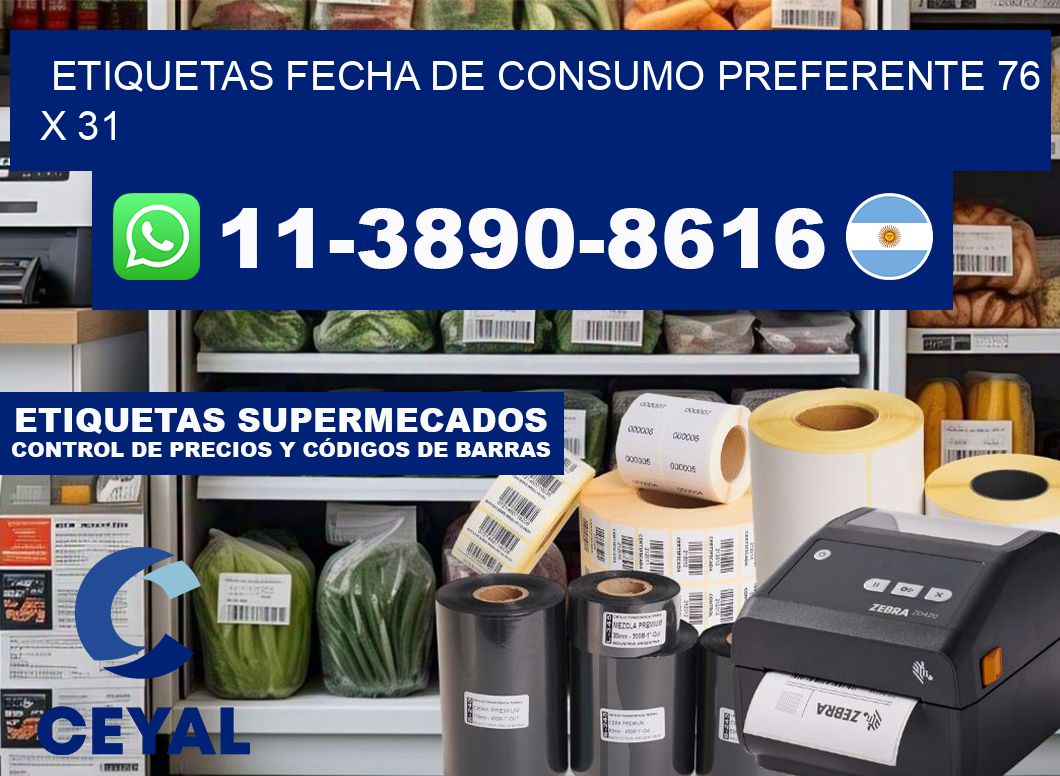 Etiquetas Fecha de consumo preferente 76 x 31