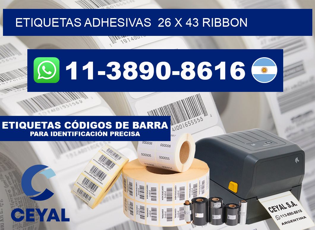 Etiquetas adhesivas  26 x 43 ribbon