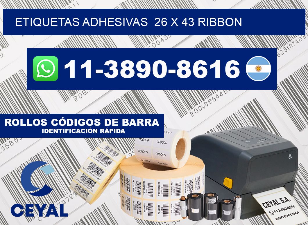 Etiquetas adhesivas  26 x 43 ribbon