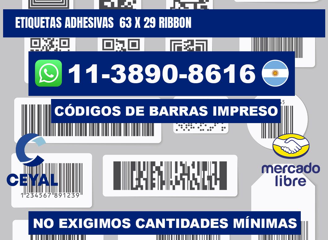 Etiquetas adhesivas 63 x 29 ribbon