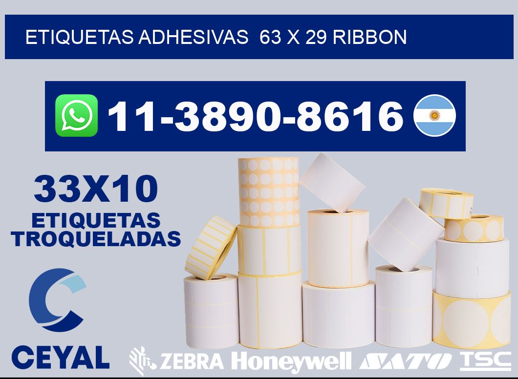 Etiquetas adhesivas 63 x 29 ribbon