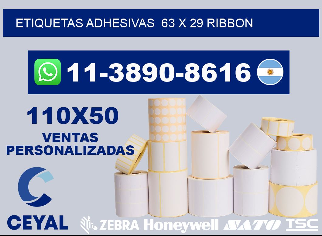 Etiquetas adhesivas 63 x 29 ribbon