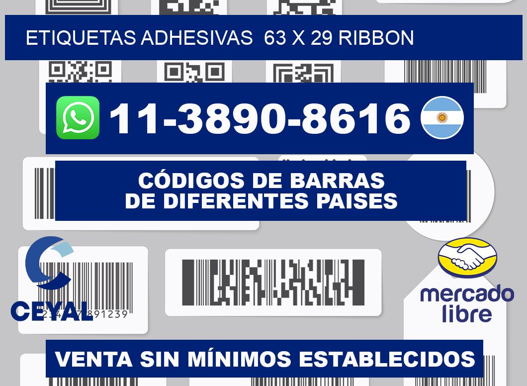 Etiquetas adhesivas 63 x 29 ribbon