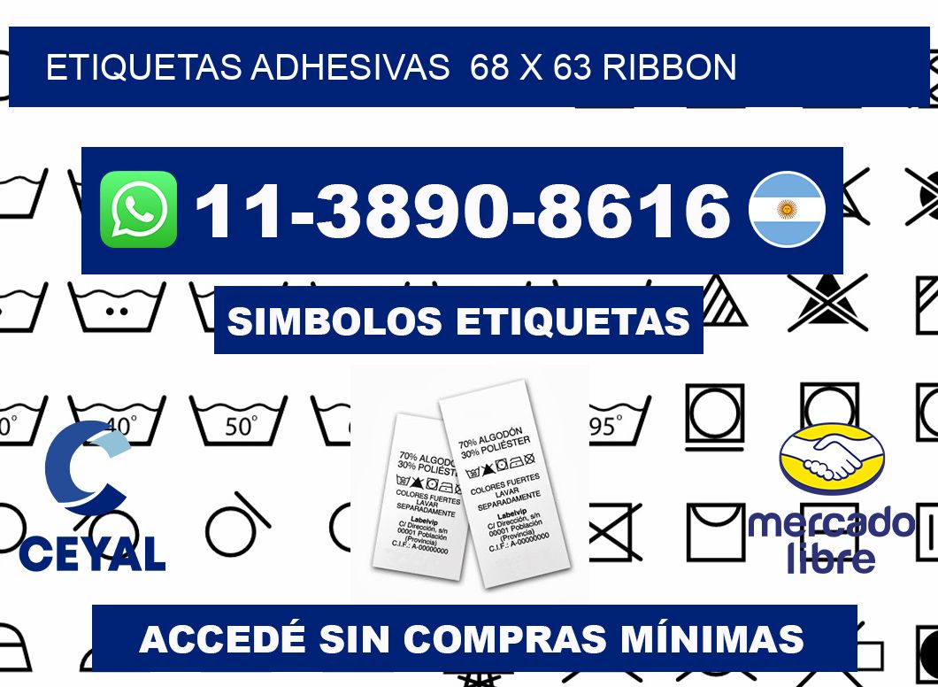 Etiquetas adhesivas 68 x 63 ribbon
