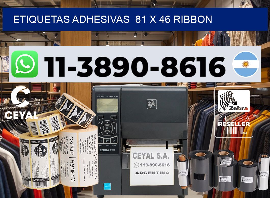 Etiquetas adhesivas 81 x 46 ribbon