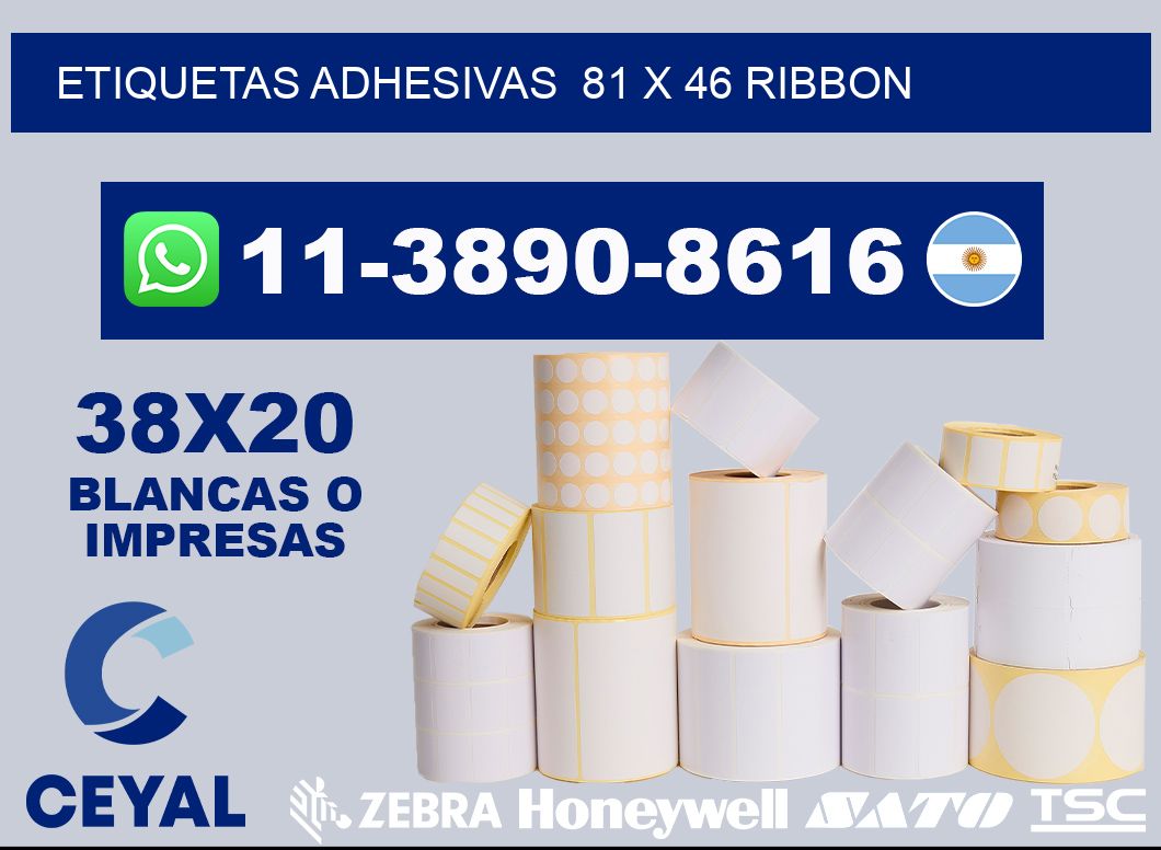 Etiquetas adhesivas 81 x 46 ribbon