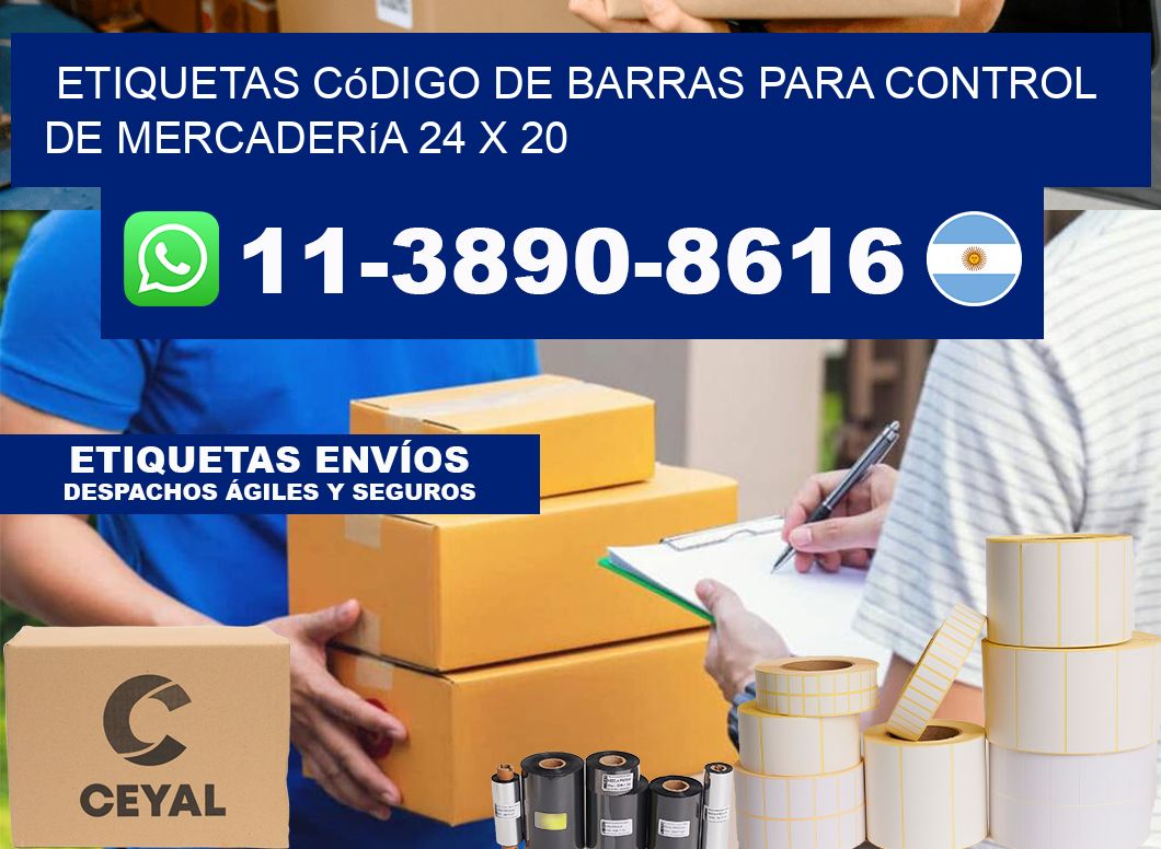 Etiquetas código de barras para control de mercadería 24 x 20