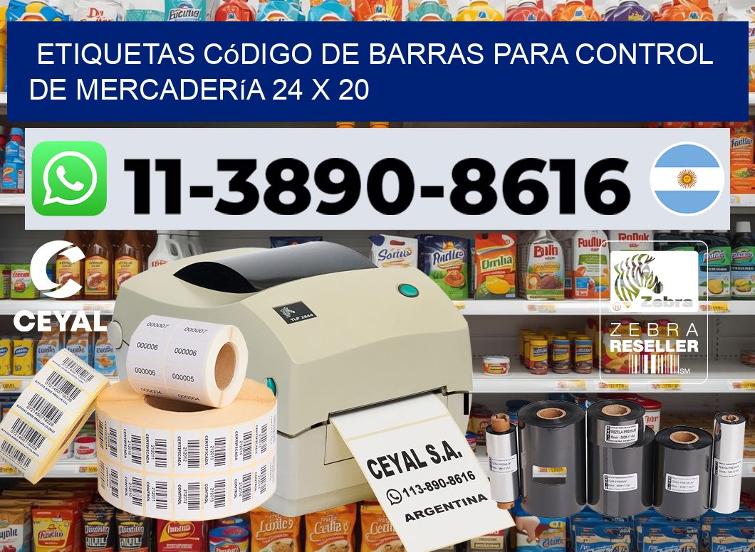 Etiquetas código de barras para control de mercadería 24 x 20