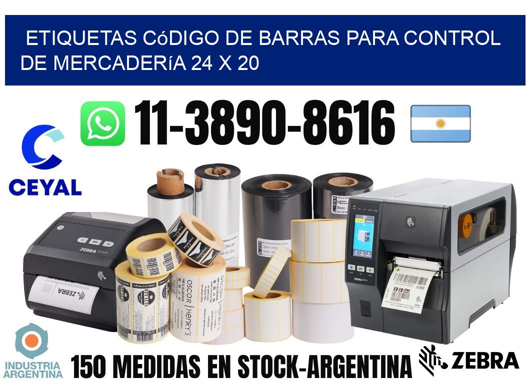 Etiquetas código de barras para control de mercadería 24 x 20