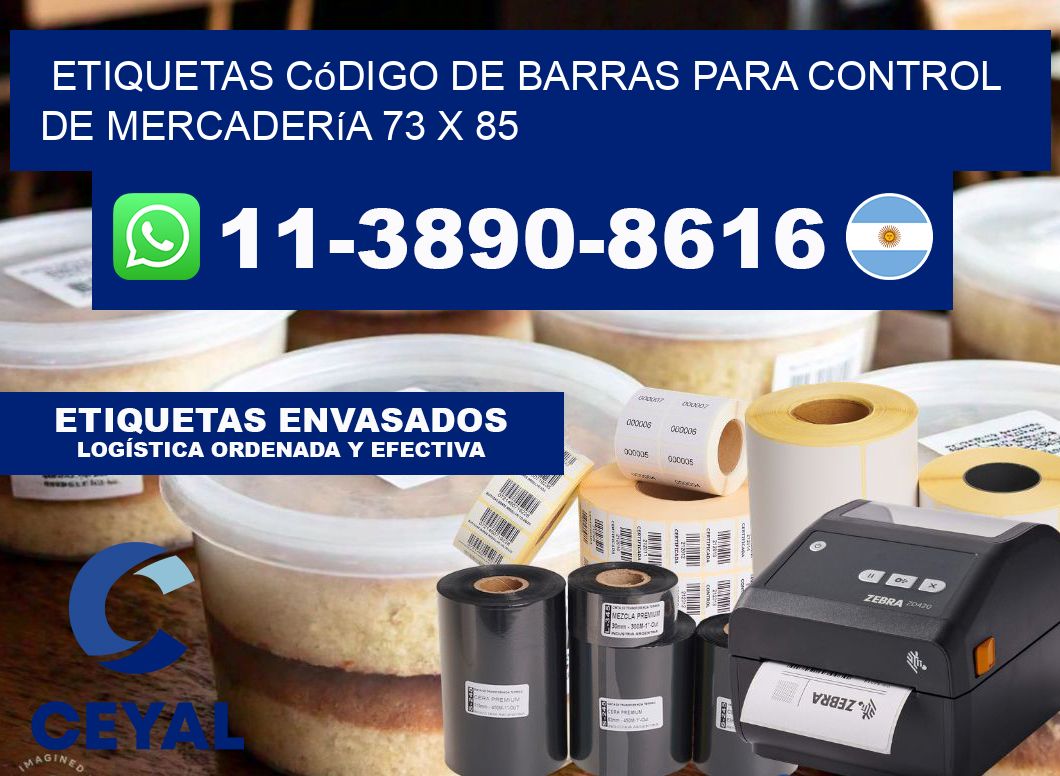 Etiquetas código de barras para control de mercadería 73 x 85