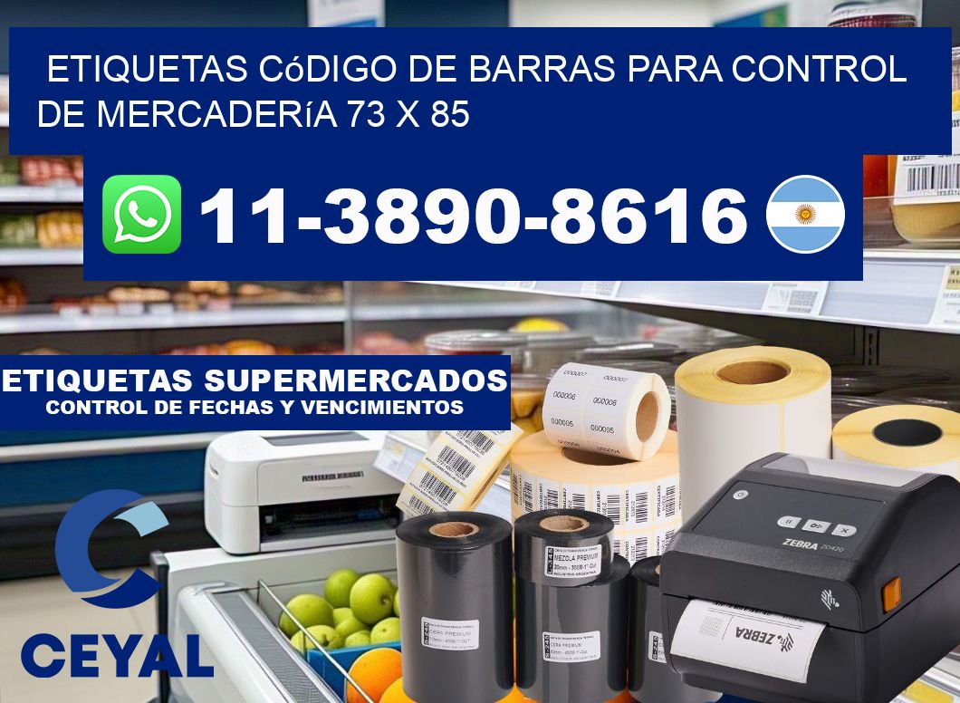 Etiquetas código de barras para control de mercadería 73 x 85